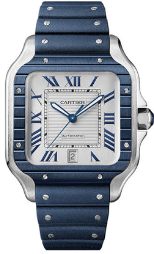 Cartier Santos de Cartier WSSA0047 Large Automatic Stainless Steel Interchangeable Metal And Rubber Secondary image
