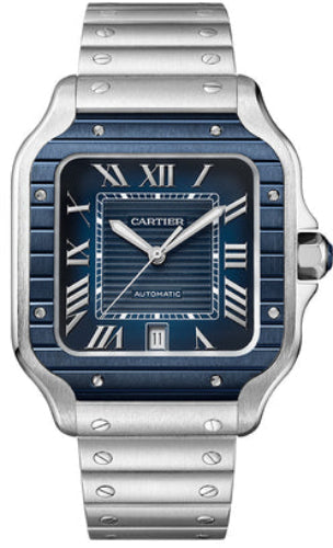 Cartier Santos de Cartier WSSA0048 Large Automatic Stainless Steel Interchangeable Metal And Rubber