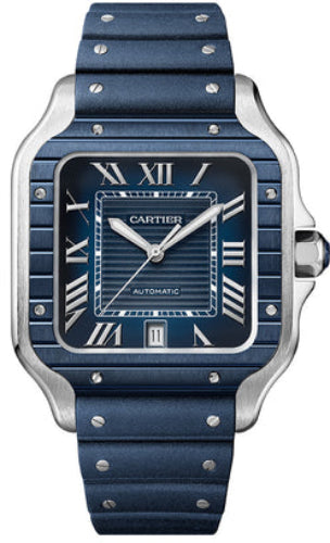 Cartier Santos de Cartier WSSA0048 Large Automatic Stainless Steel Interchangeable Metal And Rubber Secondary image