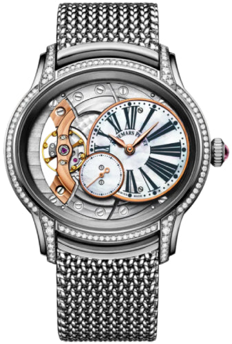 Audemars Piguet Millenary 77247BC.ZZ.1272BC.01 39.5mm Hand-Wound Diamond Set White Gold White Mother of Pearl Roman Dial & Diamond Bezel White Gold Bracelet