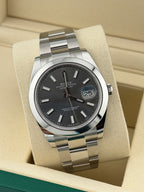 Rolex DateJust 126300 Oyster Smooth Stainless Steel Slate Dial