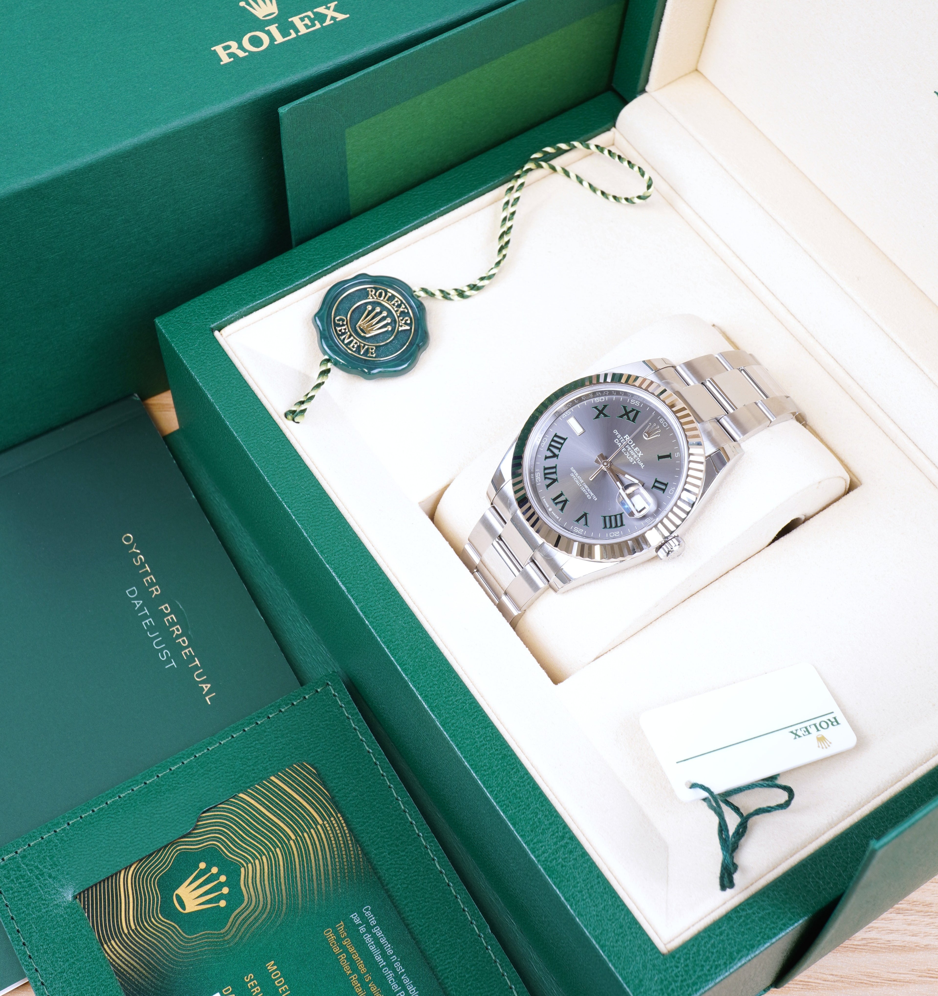 Rolex Datejust 126334 Wimbledon Dial Oyster Fluted Bezel