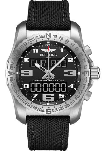 Breitling EB5010221B1W1 Cockpit B50 Titanium - Volcano Black Dial - Anthracite Military Strap - Tang Buckle
