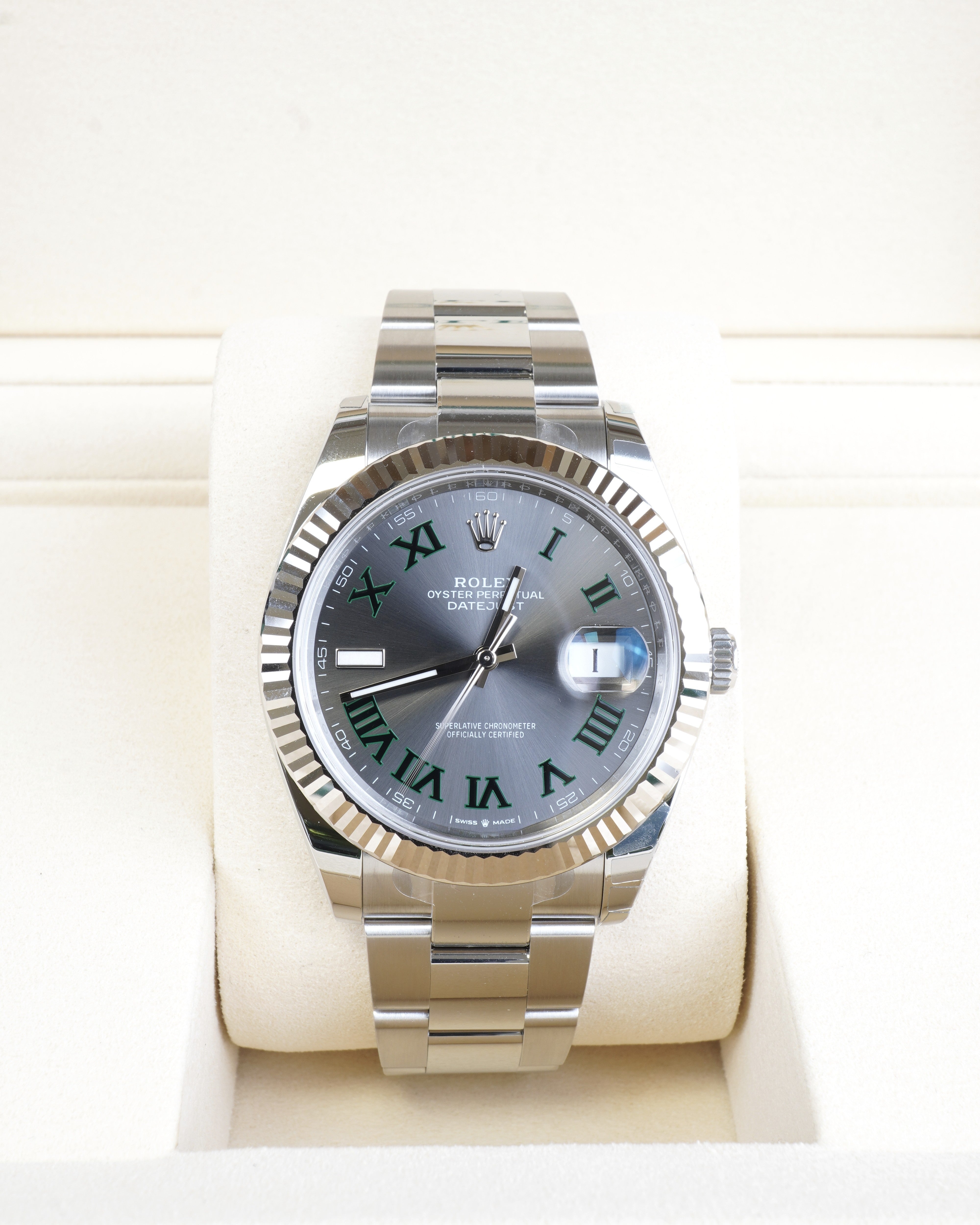 Rolex Datejust 126334 Wimbledon Dial Oyster Fluted Bezel Main image