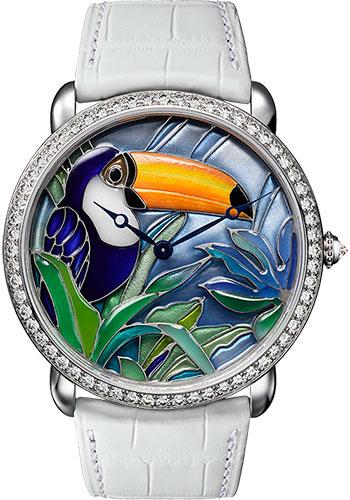 Cartier Ronde HPI00701 Cartier D'Art Louis Cartier Limited Edition of 40 42mm White Gold Diamond Case - Diamond Bezel - Blue Dial - White Alligator Strap