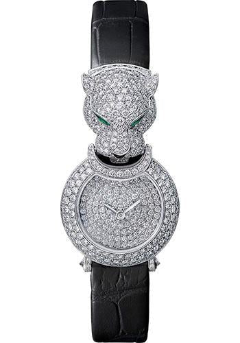 Cartier HPI00767 Panthere Captive de Cartier White Gold Case - Diamond Bezel - Silver Diamond Dial - Black Alligator Strap