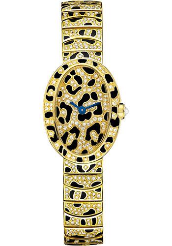 Cartier Baignoire HPI00961 Mini Panther Spots Yellow Gold Diamond Case - Diamond Dial - Diamond Bracelet
