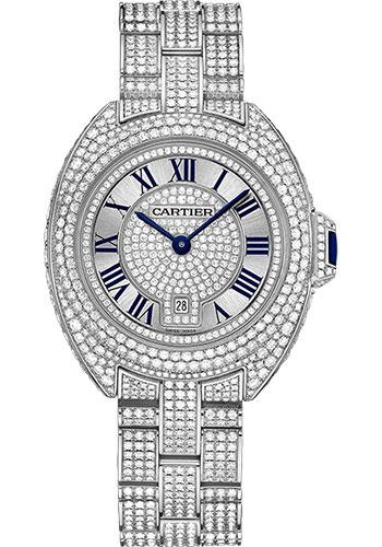 Cartier HPI00980 Cle De Cartier 31mm White Gold Diamond Case - Diamond Bezel - Silver Diamond Dial Main image