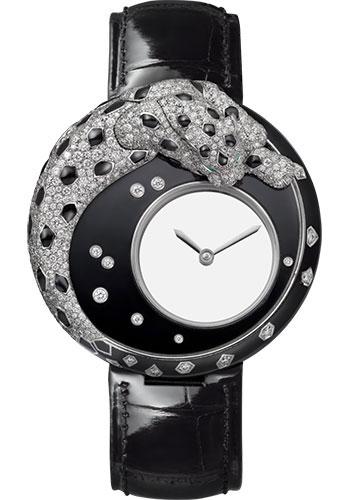 Cartier HPI01011 Panthere Mysterieuse 40mm White Gold Diamond Case - Black Alligator Strap