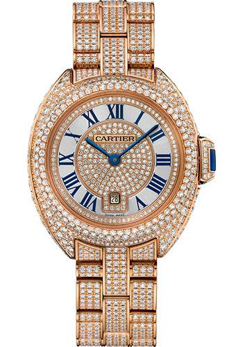 Cartier HPI01039 Cle de Cartier 31mm Pink Gold Diamond Case - Pink Gold Diamond Dial - Diamond Bracelet
