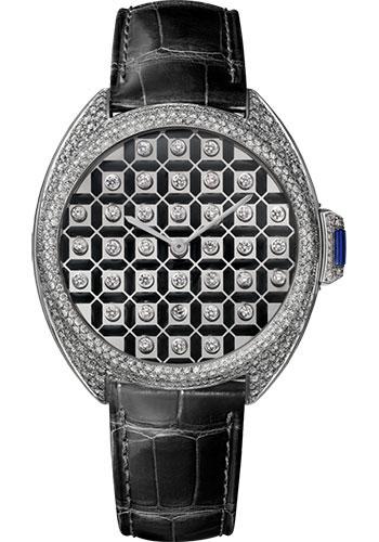 Cartier HPI01125 Cle de Cartier Serti Vibrant Limited Edition of 20 40mm White Gold Diamond Case - White Gold Dial - Black Alligator Strap Main image