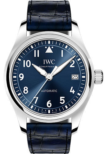 IWC Pilot IW324008 's Automatic 36 - 36.0mm Stainless Steel Case - Blue Dial - Blue Alligator Strap Main image
