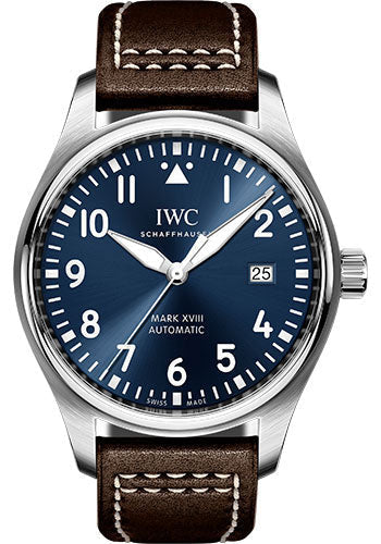 IWC Pilot IW327010 's Mark XVIII Edition Le Petit Prince - 40.0mm Stainless Steel Case - Blue Dial - Brown Calfskin Strap