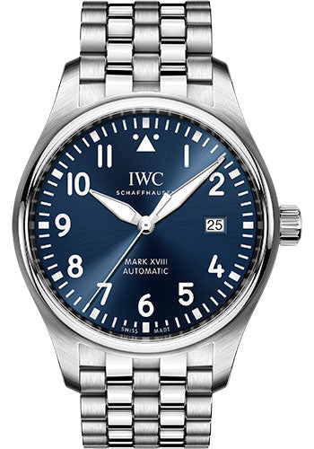 IWC Pilot IW327016 's Mark XVIII Edition Le Petit Prince - 40.0mm Stainless Steel Case - Blue Dial - Steel Bracelet