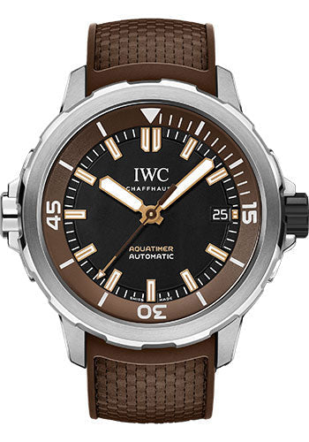 IWC Aquatimer IW341002 Automatic Edition Boesch - Stainless Steel Case - Black Dial - Brown Rubber Strap Limited Edition of 100