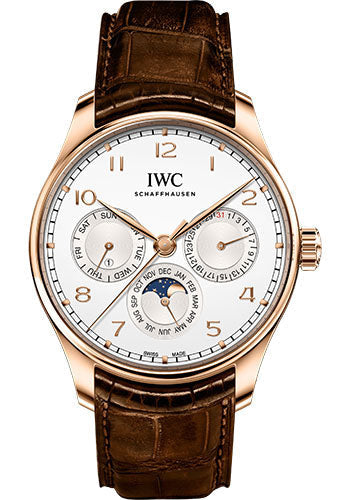 IWC Portugieser IW344202 Perpetual Calendar 42 - 18K 5N Gold Case - Silver-Plated Dial