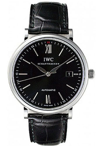 IWC Portofino IW356502 Automatic 40mm Stainless Steel Case - Black Dial - Black Alligator Strap Main image