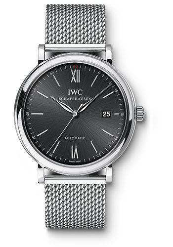 IWC Portofino IW356506 Automatic 40mm Stainless Steel Case - Black Dial - Steel Milanese Mesh Bracelet Main image