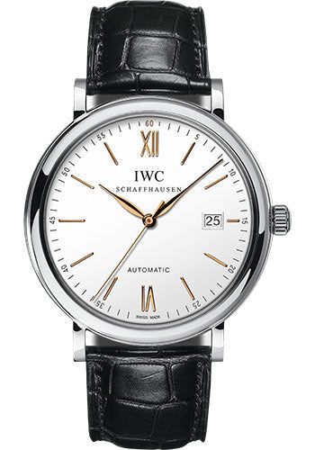 IWC Portofino IW356517 Automatic 40.0mm Stainless Steel Case - Silver Dial - Black Alligator Strap