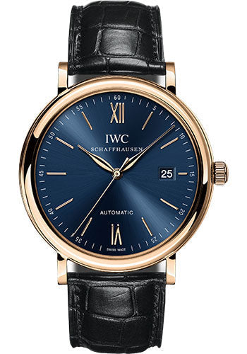 IWC Portofino IW356522 Automatic 40.0mm 5N Gold Case - Blue Dial - Black Alligator Strap Main image