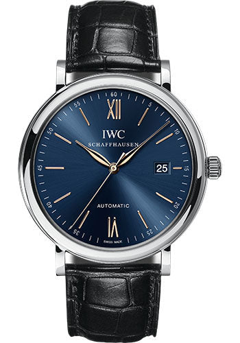 IWC Portofino IW356523 Automatic 40.0mm Stainless Steel Case - Blue Dial - Black Alligator Strap