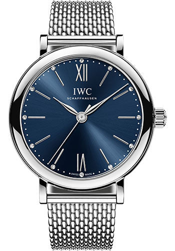 IWC Portofino IW357404 Automatic 34 34.0mm Stainless Steel Case - Blue Dial - Milanaise Mesh Steel Bracelet