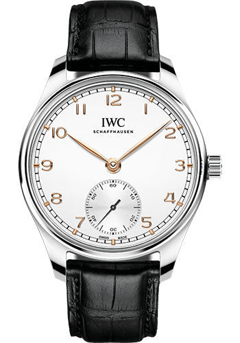 IWC Portugieser IW358303 Automatic 40 - Stainless Steel Case - Silver-Plated Dial - Black Alligator Leather Strap Main image