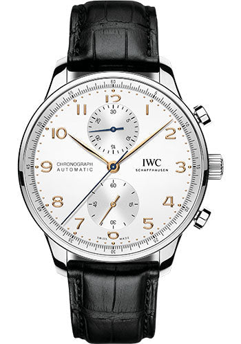 IWC Portugieser IW371604 Chronograph 41.0mm Stainless Steel Case - Silver Dial - Black Alligator Strap Main image