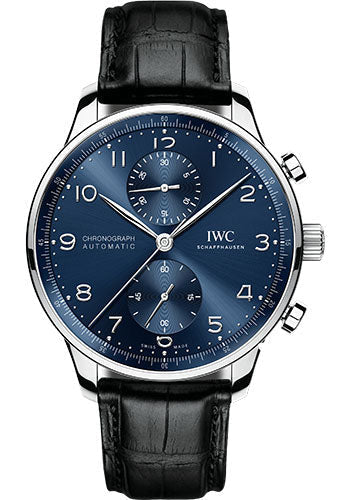 IWC Portugieser IW371606 Chronograph 41.0mm Stainless Steel Case - Blue Dial - Black Alligator Strap