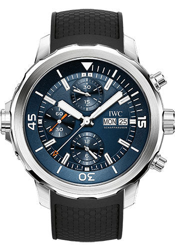 IWC Aquatimer IW376805 Chronograph Expedition Jacques-Yves Cousteau Special Edition 44mm Stainless Steel Case - Blue Dial - Black Rubber Strap