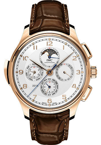 IWC Portugieser IW377602 Grande Complication Limited Edition of 250 45.0mm 5N Gold Case - Silver Dial - Dark Brown Alligator Strap