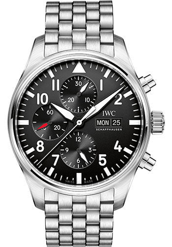 IWC Pilot IW377710 's Chronograph - 43mm Stainless Steel Case - Black Dial - Steel Bracelet Main image