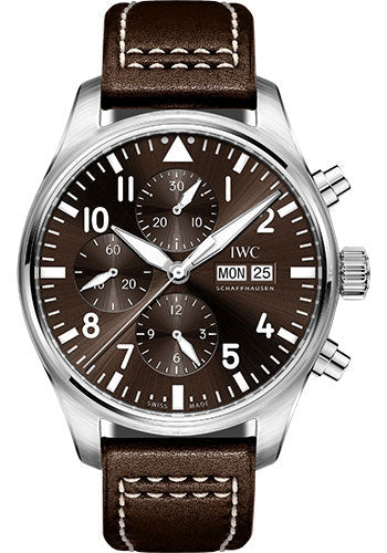 IWC Pilot IW377713 's Chronograph Edition Antoine De Saint Exupery - 43.0mm Stainless Steel Case - Brown Dial - Brown Calfskin Strap Main image
