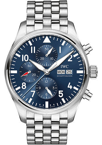 IWC Pilot IW377717 's Chronograph Edition Le Petit Prince - 43mm Stainless Steel Case - Midnight Blue Dial - Steel Bracelet Main image
