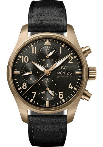 IWC Pilot IW387907 ’s Chronograph Edition 10 Years of MR PORTER Bronze Case - Black Dial - Black Alcantara Strap Limited Edition of 110