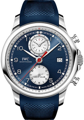 IWC Portugieser IW390507 Yacht Club Chronograph 43.5mm Stainless Steel Case - Blue Dial - Blue Rubber Strap Main image