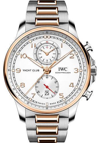 IWC Portugieser IW390703 Yacht Club Chronograph - Stainless Steel Case - Silver-Plated Dial - 18 Ct 5N Gold And Stainless Steel Bracelet
