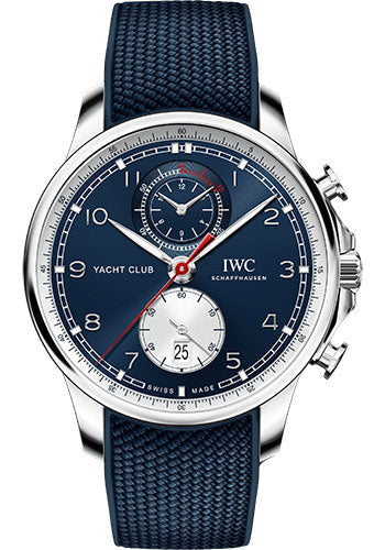 IWC Portugieser IW390704 Yacht Club Chronograph Edition Orlebar Brown - Stainless Steel Case - Blue Dial - Blue Rubber Strap