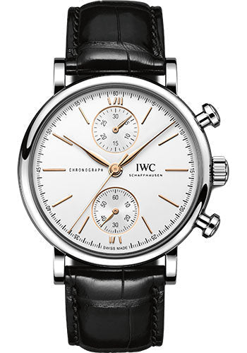 IWC Portofino IW391406 Chronograph 39 Stainless Steel Case - Silver-Plated Dial - Black Alligator Leather Strap Main image