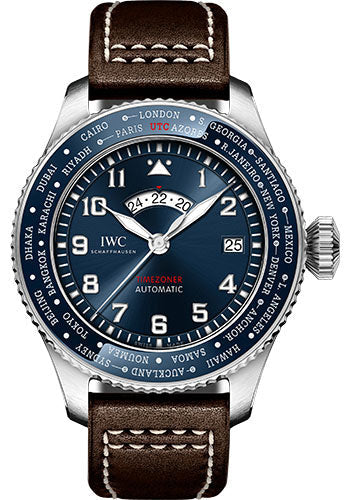 IWC Pilot IW395503 ’s Timezoner Edition Le Petit Prince - Stainless Steel Case - Blue Dial - Brown Calfskin Strap Limited Edition of 1500 Main image