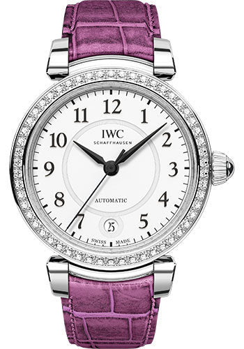 IWC IW458308 Da Vinci Automatic 36 36.0mm Stainless Steel Case - Silver Dial - Raspberry Pink Alligator Strap Main image