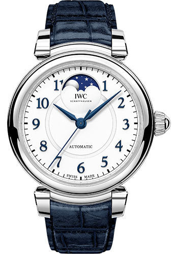 IWC IW459306 Da Vinci Automatic Moon Phase 36 36.0mm Stainless Steel Case - Silver Dial - Blue Alligator Strap Main image