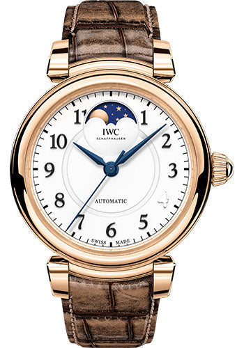 IWC IW459308 Da Vinci Automatic Moon Phase 36 36.0mm 5N Gold Case - Silver Dial - Bronze Alligator Strap