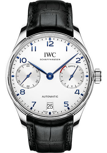 IWC Portugieser IW500705 Automatic 42.3mm Stainless Steel Case - Silver Dial - Black Alligator Strap Main image