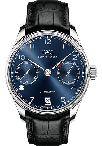 IWC Portugieser IW500710 Automatic 42.3mm Stainless Steel Case - Blue Dial - Black Alligator Strap Main image