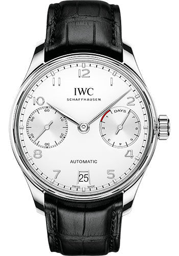 IWC Portugieser IW500712 Automatic 42.3mm Stainless Steel Case - Silver Dial - Black Alligator Strap Main image
