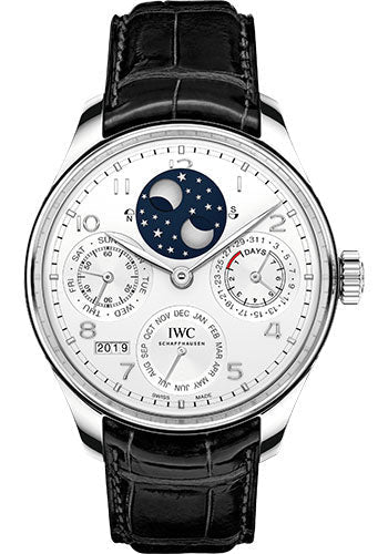 IWC Portugieser IW503406 Perpetual Calendar Limited Edition of 250 44.2mm Platinum Case - Silver Dial - Black Alligator Strap Main image