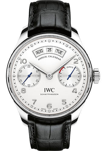 IWC Portugieser IW503501 Annual Calendar 44.2mm Stainless Steel Case - Silver Dial - Black Alligator Strap Main image