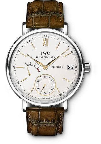 IWC Portofino IW510103 Hand-Wound Eight Days 45mm Stainless Steel Case - Silver Dial - Brown Alligator Strap Main image