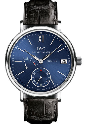 IWC Portofino IW510106 Hand-Wound Eight Days 45mm Stainless Steel Case - Blue Dial - Black Alligator Strap Main image